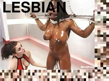 Interracial BDSM Lesbian Action Video with Toying and Bondage Fun