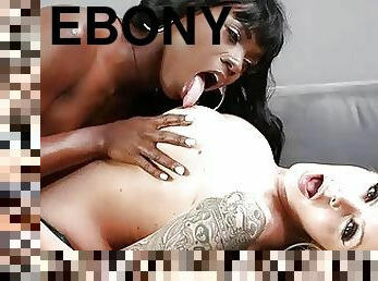 Ebony Lesbian Babe Performs at an Interview