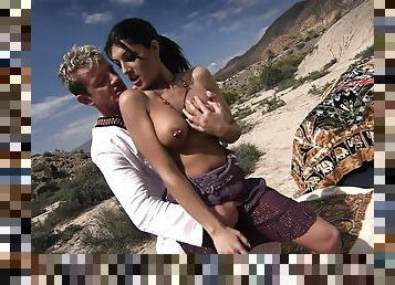 Cute brunette Natalia Zeta gets her ass drilled deep in the mountains