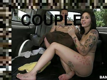 Tattooed Alykat Lauren gets fucked nice and deep in a car