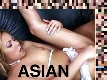 Asian bitch Kat gets her mouth and asshole pounded hard
