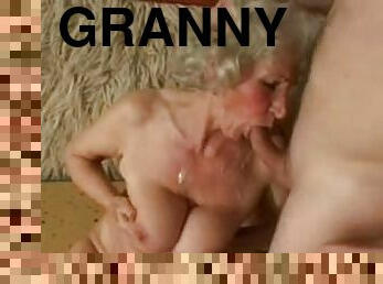 Blonde granny Norma Doing takes a wild ride on some guy's prick