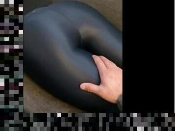 erika burble's butt feels PERFECT in kinky shiny leggings