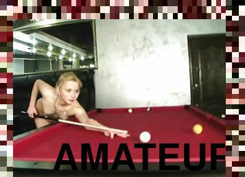 Filthy college chicks drink champagne and play billiard