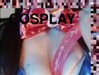 D VA cosplay???? Boops Fucking