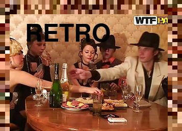 Retro style party continues with smoking hot babes