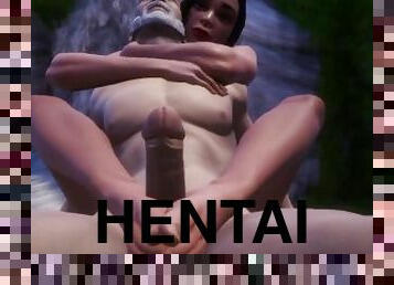 masturbaatio, vanha, äityli, jalat, runkkaus, pitkät-sukat, anime, hentai, äiti, 3d