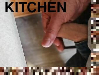 Mastirbating in the kitchen