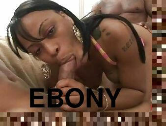 Ebony Threesome With a Curby Babe Sucking Dicks Everywhere
