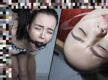 MAMACITA LOVES IT ROUGH - Spanish Babe Gagged, Bent Over And Showered In Cum ´´