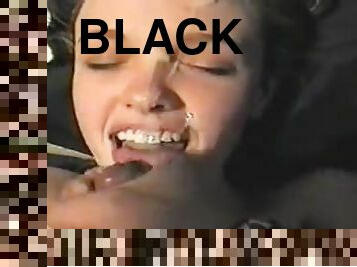 Sexy girlfriend black cock blowjob and huge facial