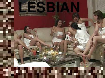 Sexy Lesbian Orgy in a Hot Pool Party With Sex Toys