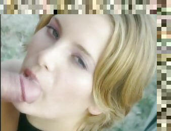 Amateur Blonde Petra Short Blowjobs and Fucks Outdoors