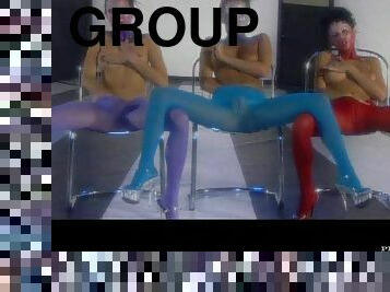 babes, sexe-de-groupe, quatuor, bizarre-weird