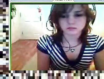 Innocent Looking Turkish Teen Strips In Front Of A Webcam