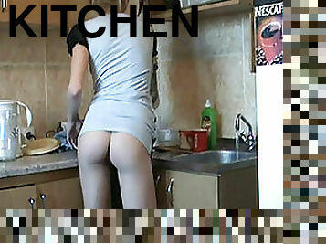 Homemade Vid Of A Hot Blonde Ex-GF Fingering in the Kitchen