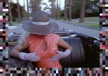 Foxy Blonde Babe Edy Williams Changes Clothes In a Moving Car