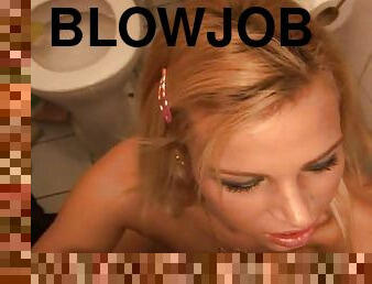 Astonishing Blonde Babe Gets Fucked in a Bathroom