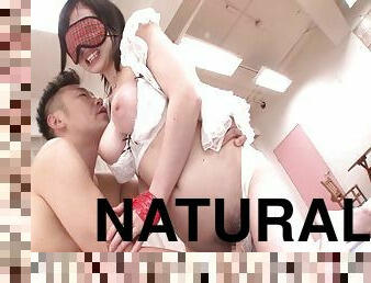Natural D cup tits bounce as the Japanese babe gets laid