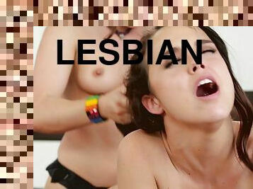 Things get serious when these two lesbian hotties get out the strapon