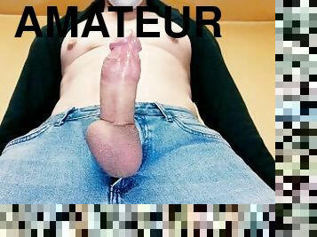 imens-huge, masturbare-masturbation, amatori, jet-de-sperma, pula-imensa, laba, sperma, solo, coaie, jeans