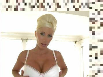 Puma Swede takes her bra and panties off and toys her pussy