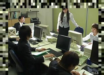 Asian office girl gets her face fucked hardcore at work