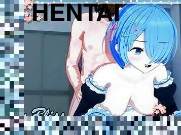 Rem gets fucked hard doggystyle then filled with cum (Re:Zero Hentai)