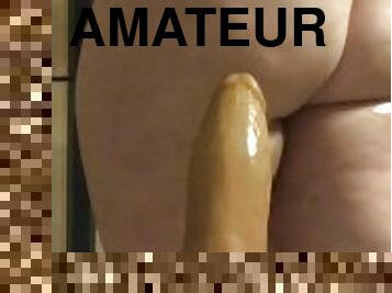 culo, masturbación, amateur, juguete, regordeta, rubia, consolador, fetichista, a-solas