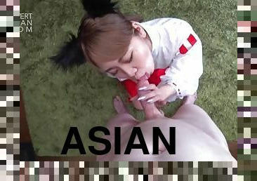 asiatisk, blandade-raser, japansk, creampie, rakad