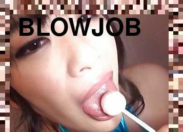 Closeup kinky video of Kawaguchi Hasumi pleasuring a penis