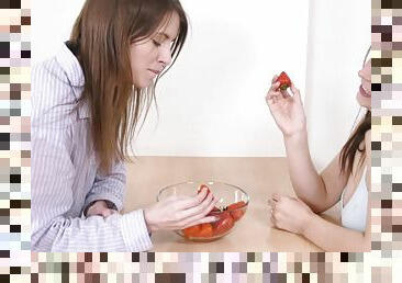 Closeup video of pretty lesbians Ole Nina and Olga Petrova having sex