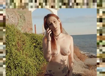 Cute redhead girlfriend Piikara Blood gets fucked in outdoors