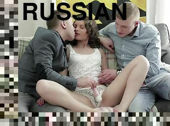 Gentle MMF threesome with cock hungry Russian girlfriend Zoey