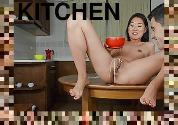 Nice fucking on the kitchen table with naughty Asian GF Katana