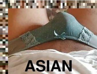 CD Asian masterbates and cums in Panties