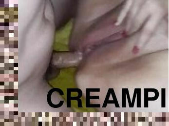 Her creamy Asshole fucked and cum on her fat pussy