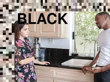 BLACK4K Interracial sex session makes the brunette bombshell horny