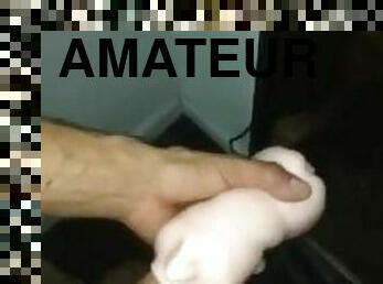 Male masturbation with toy