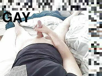 Guy 25 jerking of his big cock