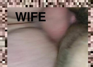 fucking the wife,s hairy pussy with cock ring and head gland ring