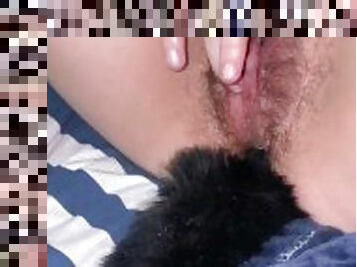 hårig, masturbation, orgasm, fitta-pussy, amatör, ensam, vått, brunett