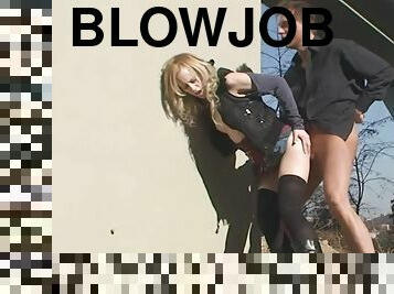 Awesome Teena Blond is giving a good sloppy blowjob