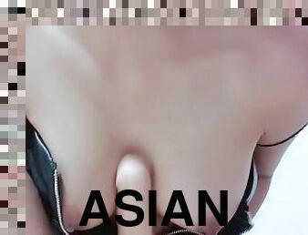 asia, payudara-besar, mastubasi, amatir, penis-besar, mainan, lucu, seorang-diri, realitas, penis