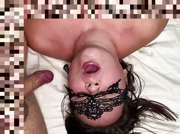 Spit in mouth. My wife got nipples on her tits after I spat in her mouth and stuffe my dick. Swallow