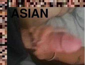 Asian deepthroating white dick