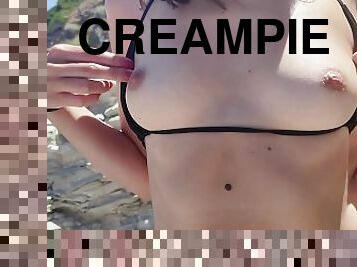 CREAMPIE ON THE BEACH  The sea makes me want cum  UNICPORN HOLYDAYS DAY2