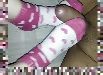 Foot job feet sock job