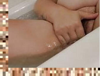 Fisting myself in the bathtub then washing my dirty pussy clean for Daddy