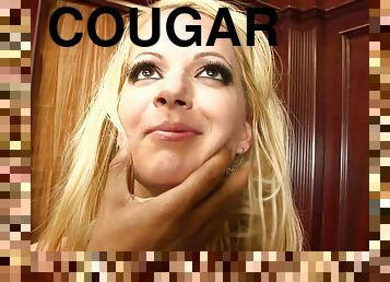 Cougar Anita Blue blows double cocks before getting gangbanged hardcore